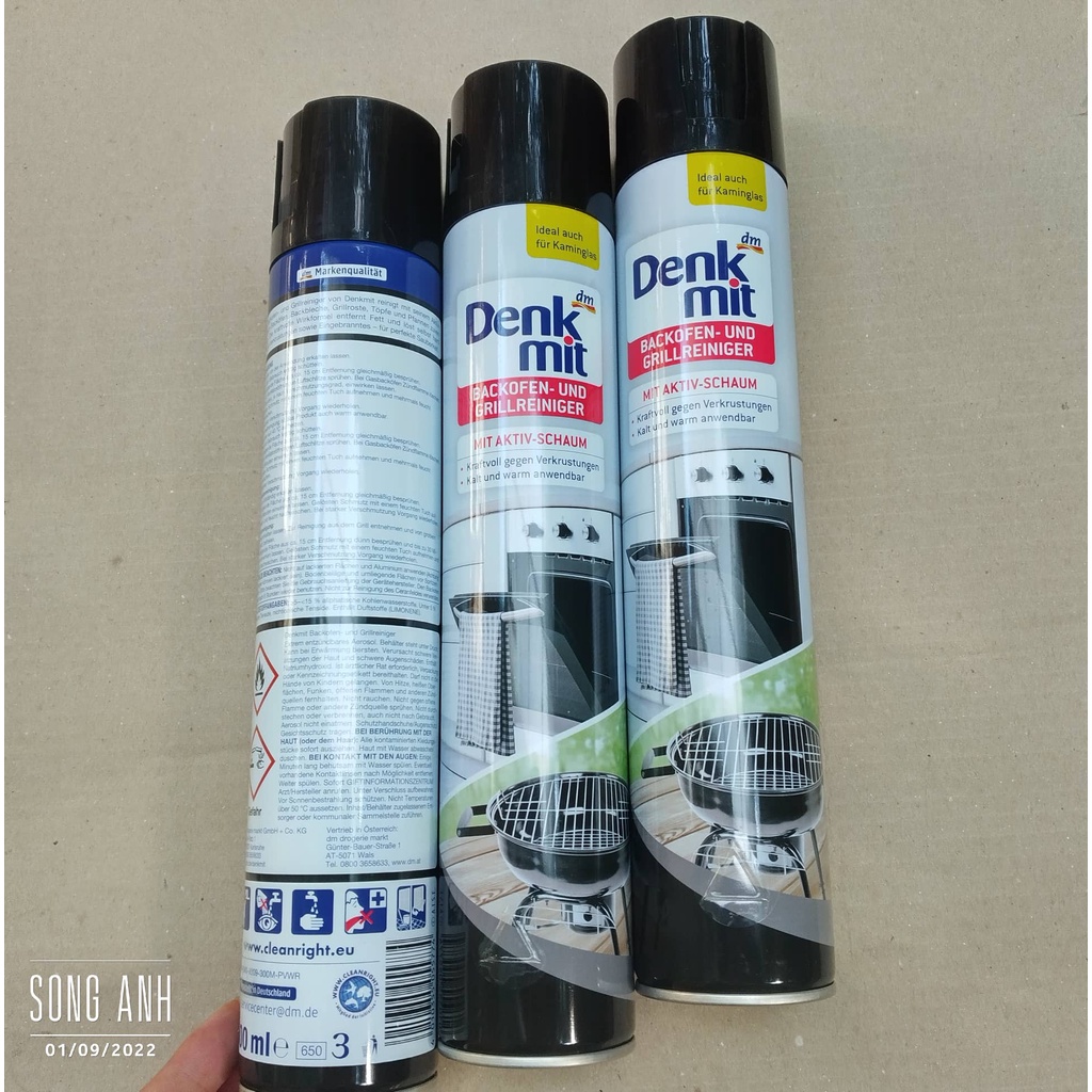 Denkmit bình xịt vệ sinh nồi chiên không dầu, lò nướng, vi sóng ... dung tích 500ml xua tan nỗi ám ảnh vết bẩn dầu mỡ