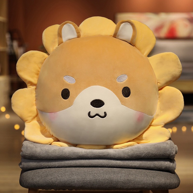 Chăn gối văn phòng chăn lớn 2m x 1,1m lông hai mặt mềm mịn