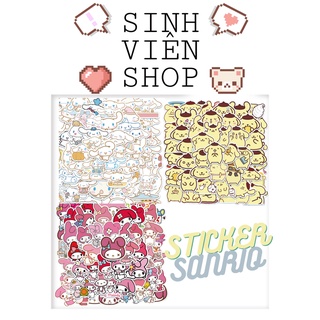 Stickers linh vật Sanrio Nhật Bản 3 mẫu Cinnamonroll, Pompompurin, My Melody 50 miếng