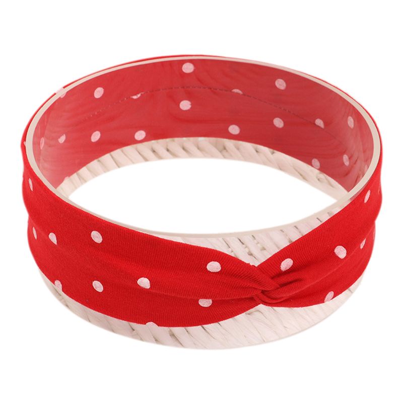 Băng Đô Thắt Nút Chéo Họa Tiết Chấm Bi Dễ Thương Cho Bé Gái Sơ Sinh