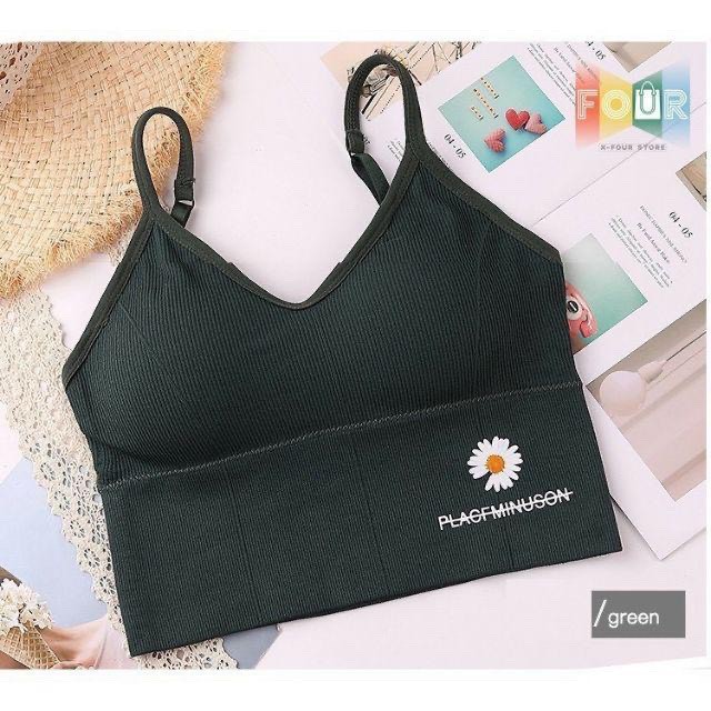 Áo bra cotton len tăm Hoa Cúc Hottrend- Áo lót không gọng tập Gym, yoga | BigBuy360 - bigbuy360.vn