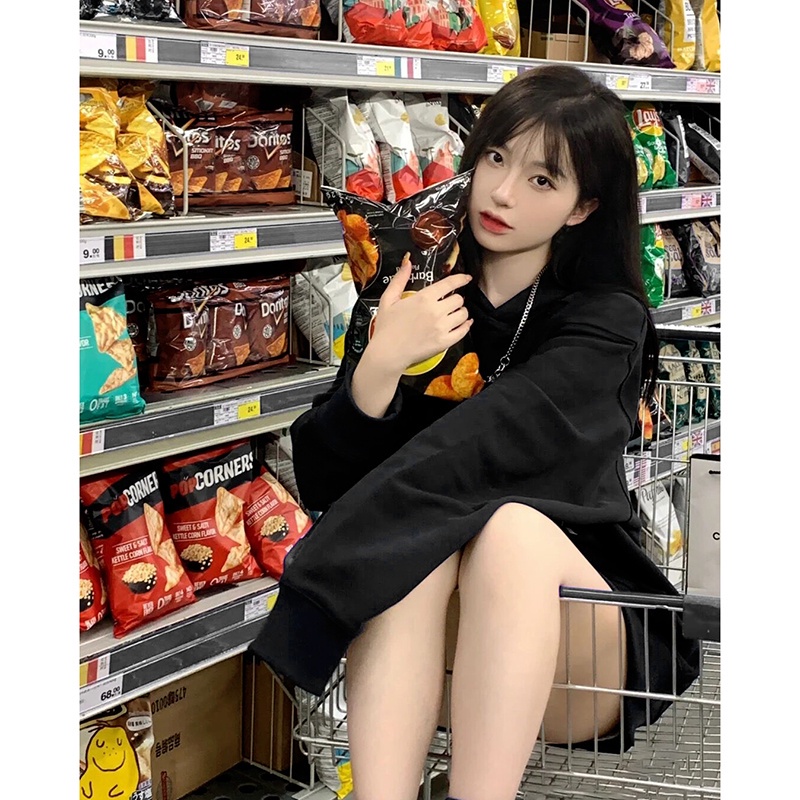 NRVP Áo Khoác Hoodie Tay Dài Dáng Rộng In Họa Tiết Phong Cách Hàn Quốc Dành Cho Nam Nữ