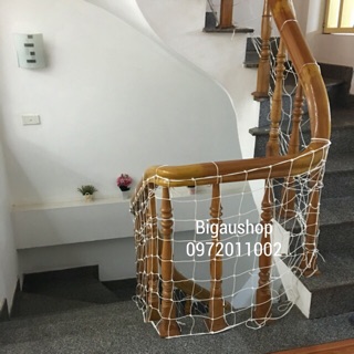 Lưới chắn cầu thang an toàn cho bé (1 bộ:80cm x10m) tặng dây buộc
