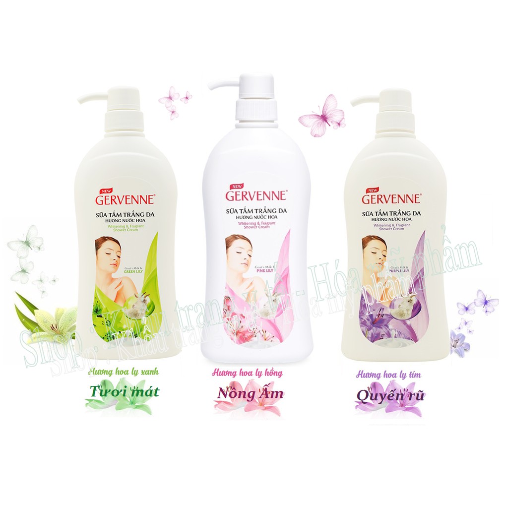 Gervenne - Sữa tắm trắng da hương nước hoa 900 g + Tặng Túi sữa tắm 450 gr