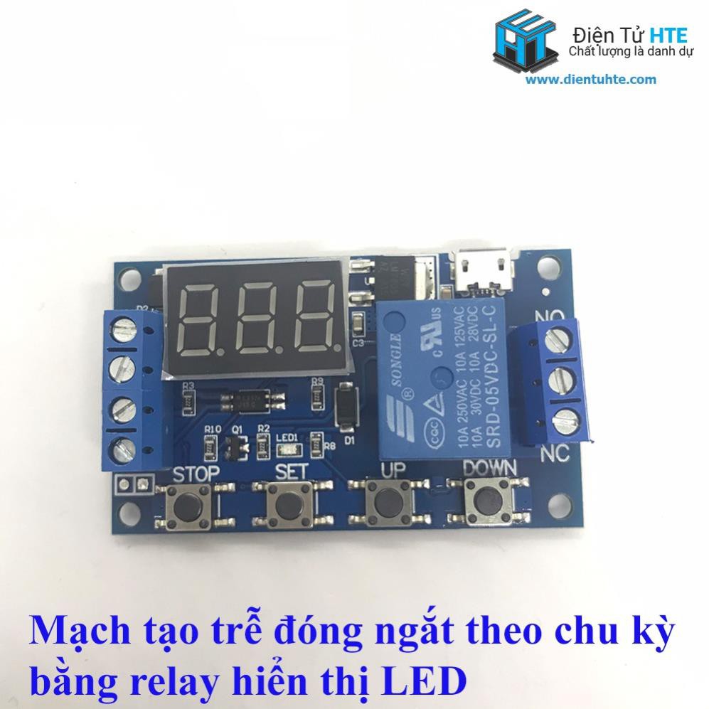 Mạch tạo trễ đóng ngắt theo chu kì Relay hiển thị LED XY-J02 JZ-801
