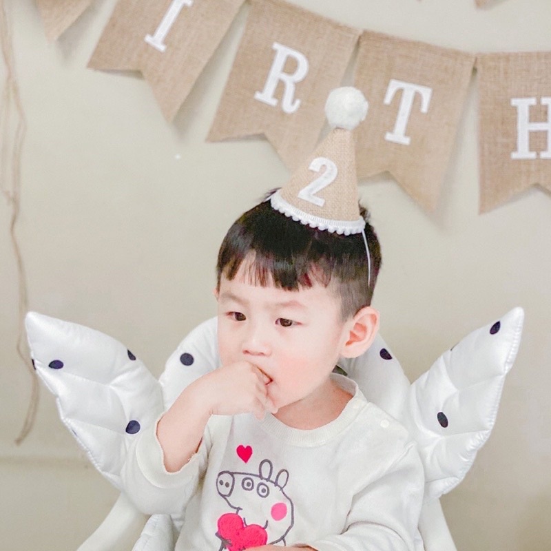 Mũ sinh nhật chóp số 1,2,3, 100 cho bé