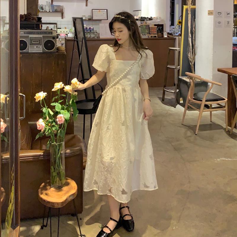 Đầm Tay Phồng Kiểu Retro Pháp Thiết Kế Thanh Lịch Cho Nữ