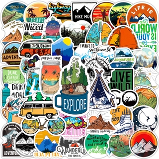100Pcs/Set ❉ Outdoor Hiking Adventure Travel Series A Stickers ❉ DIY Fashion Mixed Waterproof Doodle Decals Stickers