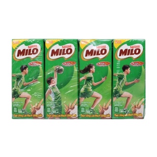 Lốc 4 hộp sữa Milo có đường 180ml