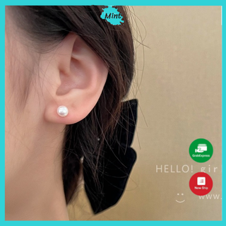 [ MÃ 75 ] Bông Tai Nữ ❤️KHÔNG GÂY DỊ ỨNG❤️ Khuyên Tai Đính Ngọc Trai Nhân Tạo Size 8mm Đơn Giản