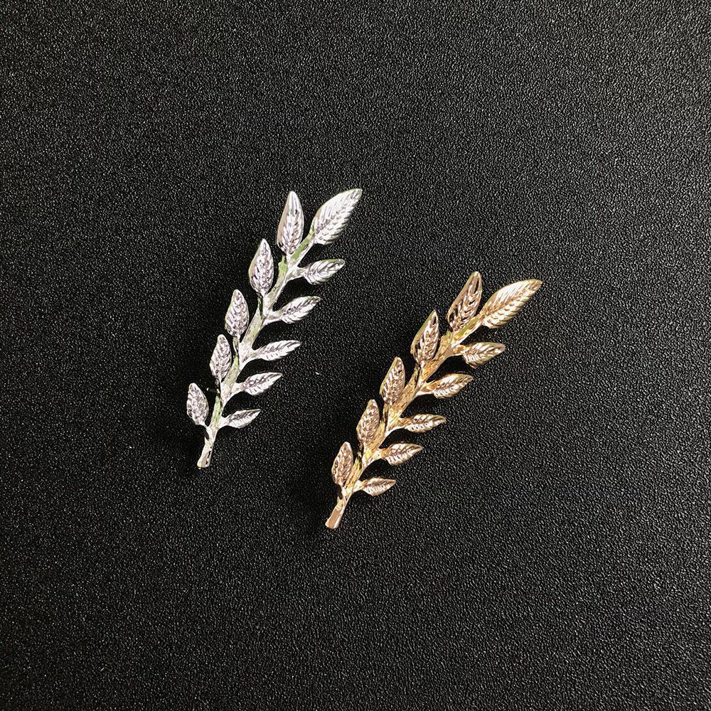 Bộ 2 trâm cài áo hình cành cây mạ vàng/bạc đính đá lấp lánh