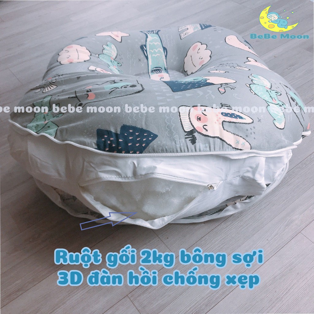 Gối Chống Trào Ngược BeBe Moon cho bé, thấm hút mồ hôi mềm mại êm ái tính đàn hồi cao