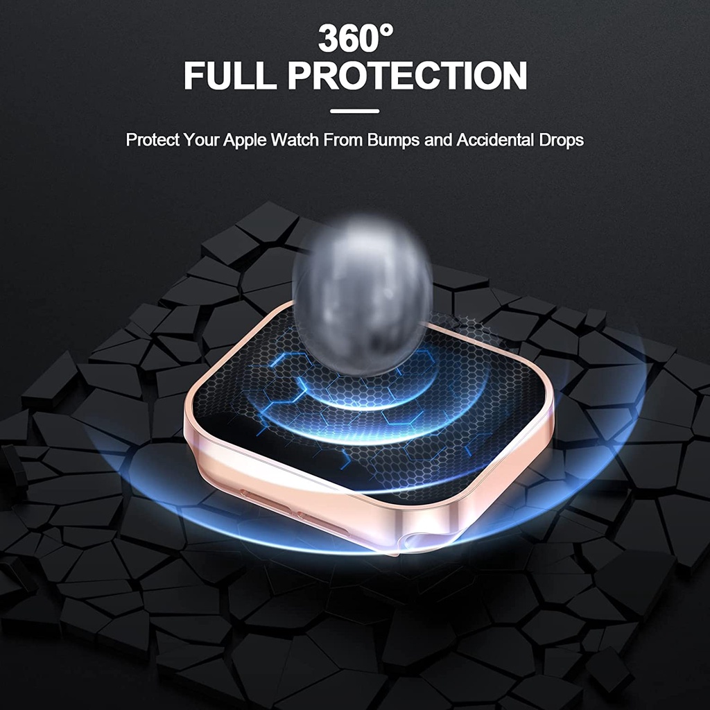 Ninki Ốp Bảo Vệ Màn Hình Chống Thấm Nước Chống Sương Mù Cho Apple Watch Series 8/7/6/SE/5/4 45mm 41mm 40mm 44mm,Waterproof Anti-Fog PC Case Cover for iWatch 8/7 45mm 41mm