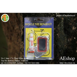 bộ miếng vá xe đạp xe máy + keo vá Bicycle tire repair kit hàng xuất Czech