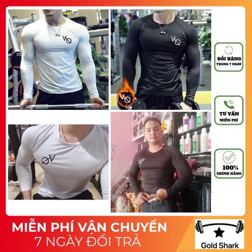 Áo thun nam body cotton lạnh dài tay, áo  tập gym nam