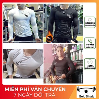 Áo thun nam body cotton lạnh dài tay, áo  tập gym nam