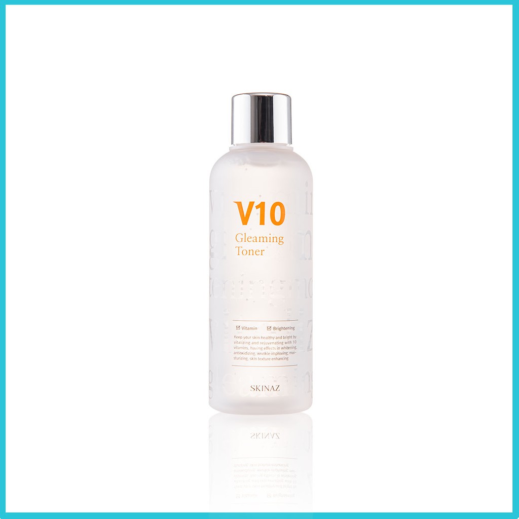 Nước Cân Bằng Dưỡng Trắng Da V10 Gleaming Toner Skinaz 180ml