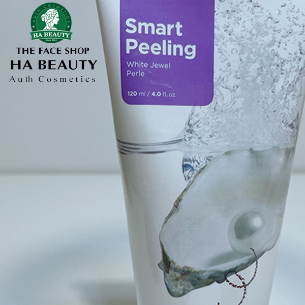 Tẩy tế bào chết da mặt The Face Shop Hà Beauty ngọc trai Hàn Quốc Smart Peeling White Jewel 120ml dưỡng trắng da