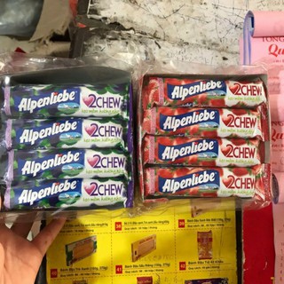 Vỉ 16 thanh kẹo béo mềm alpenlibe chew 2 vị