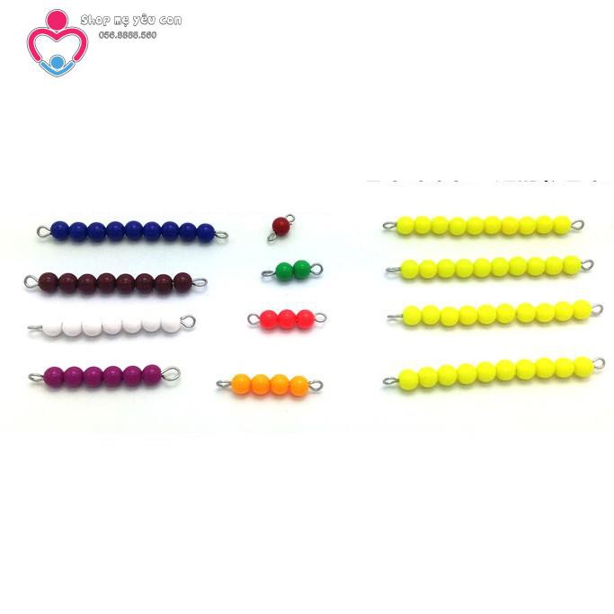 Giáo cụ Montessori - Bộ 46 chuỗi sâu hạt cườm