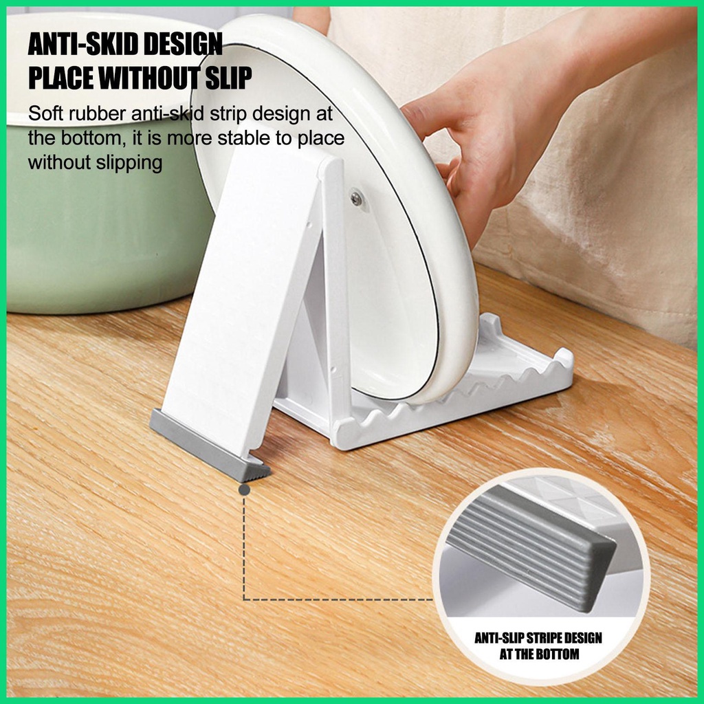 Giá Đỡ Nắp Nồi Và Muỗng Có Thể Gấp Lại Tiện Dụng