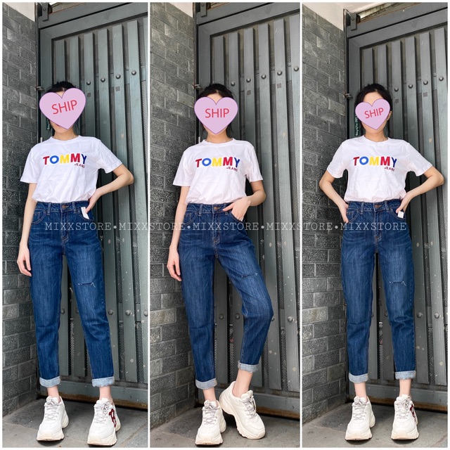 Quần baggy jeans trơn 9 tấc lưng cao form chuẩn 😍