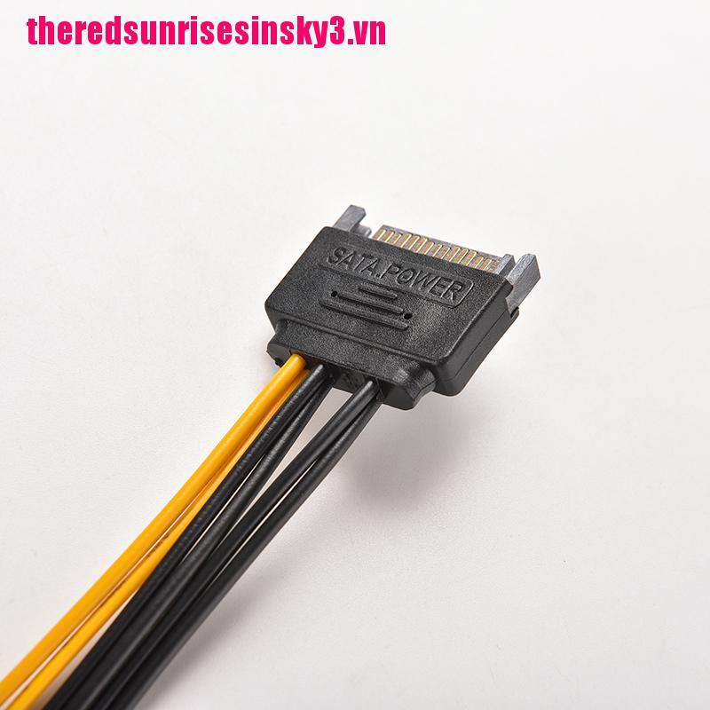 Dây Cáp Chuyển Đổi Nguồn Sata 15 Pin Sang 6 Pin Pci-E Dài 20cm