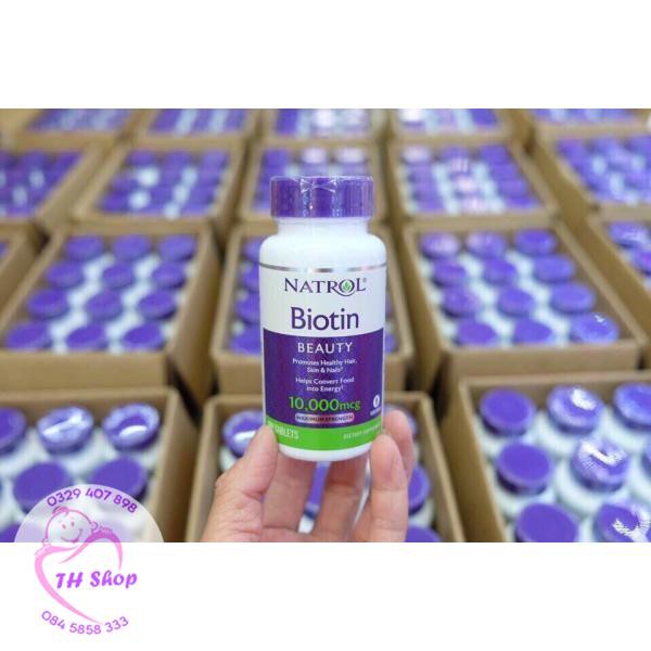 Natrol Biotin 10000 Mcg Hỗ Trợ Mọc Tóc, Giúp Móng Khỏe, Mọc Tóc Biotin