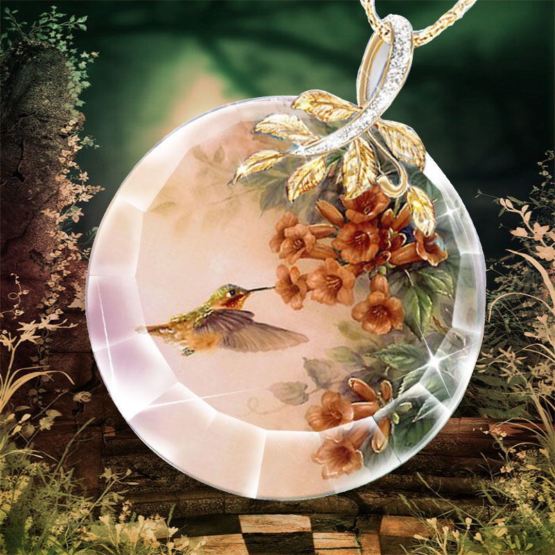 Vòng cổ Mặt Đá Pha Lê Tự Nhiên Mới