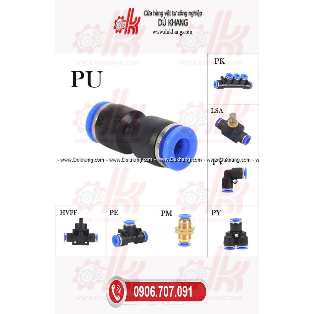 Nối 2 đầu ống khí nén PU