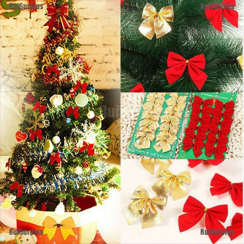 Rẻ Nhất + (Hàng Đẹp) Combo 12 Nơ đủ màu trang trí Noel,cây thông Noel