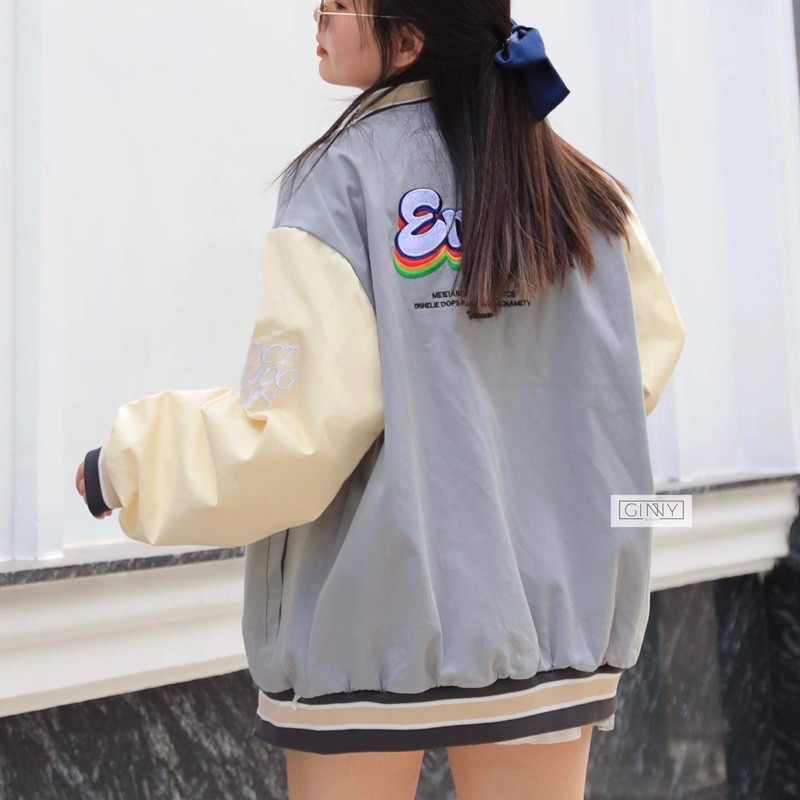Áo khoác Bomber Enjog TK 02 | Khoác Bomber Nữ | Form rộng | Áo Bóng Chày | BigBuy360 - bigbuy360.vn