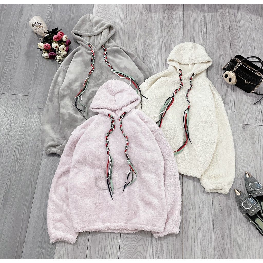 Áo Hoodie Lông Dây Đan Phối Màu Kèm Mũ 3 Màu G071 | BigBuy360 - bigbuy360.vn