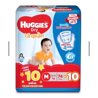 Tã Quần Huggies Dry Gói Cực Đại M74 (74 MIếng)