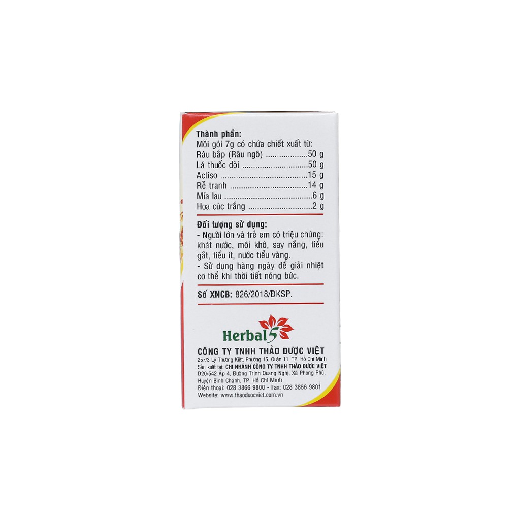 Bột nước mát Herba Cool hộp 10 gói - Thanh nhiệt, mát gan - cvspharmacy