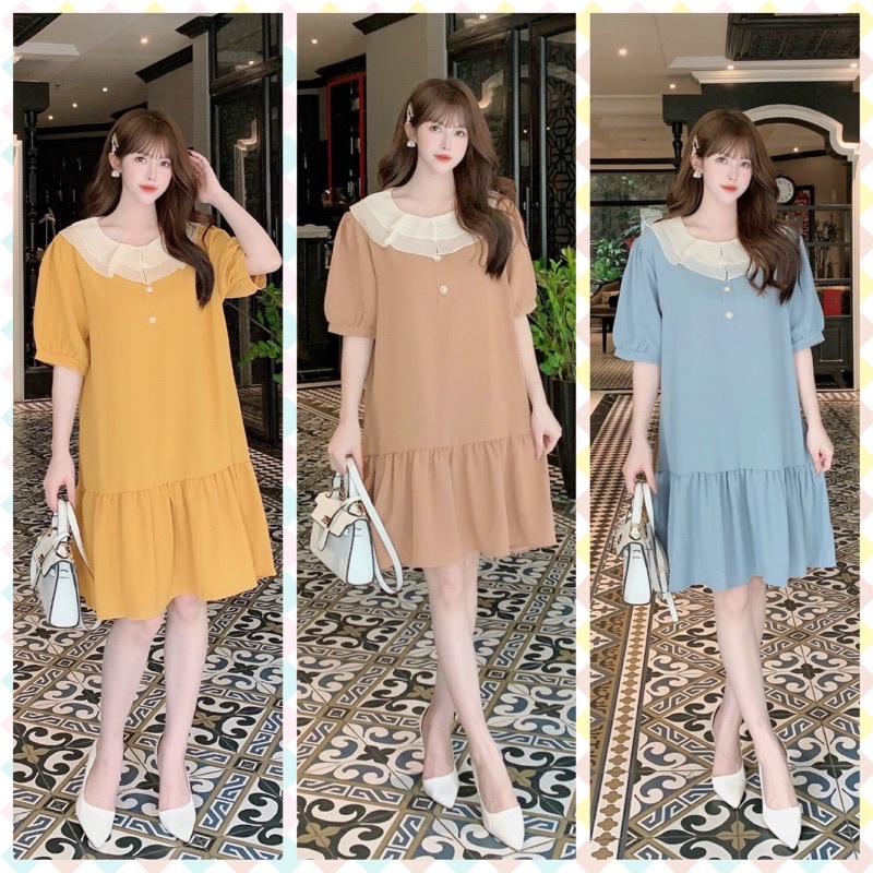 [GIÁ TƯƠNG TÁC] Váy (đầm) bầu công sở dáng suông MAMADRESS, đuôi cá cách điệu, cực xinh, mềm mại và mát