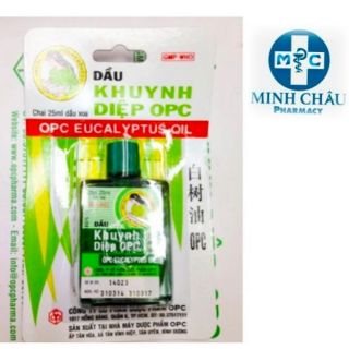 ✓ Dầu Khuynh Diệp OPC 25ml Với màu xanh lá cây mùi thơm đặc trưng, dầu Khuynh Diệp OPC ™ có tác dụng đối với một số bệnh