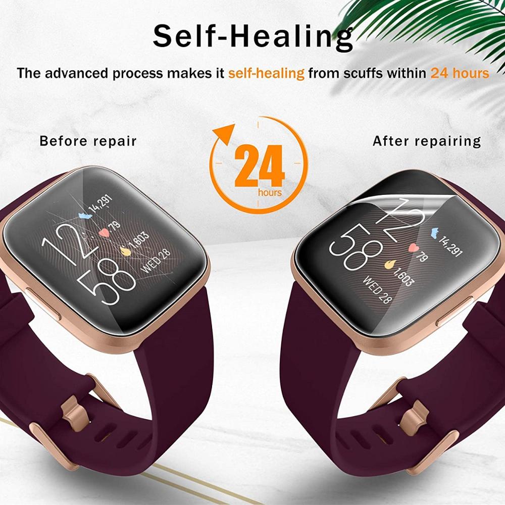 Set 5 Miếng Dán Tpu Mềm Bảo Vệ Màn Hình Chống Trầy Cho Fitbit Versa 2