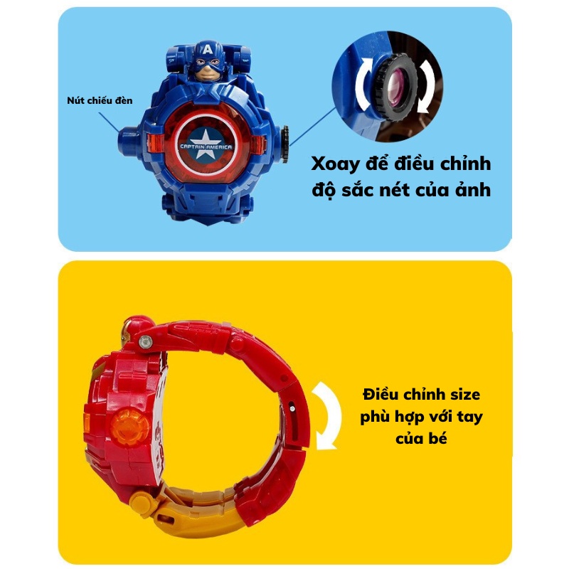 Đồng Hồ Biến Hình Các Nhân Vật Siêu Anh Hùng Có Đèn Chiếu Sáng 21 Hình Ảnh Cho Bé Trai