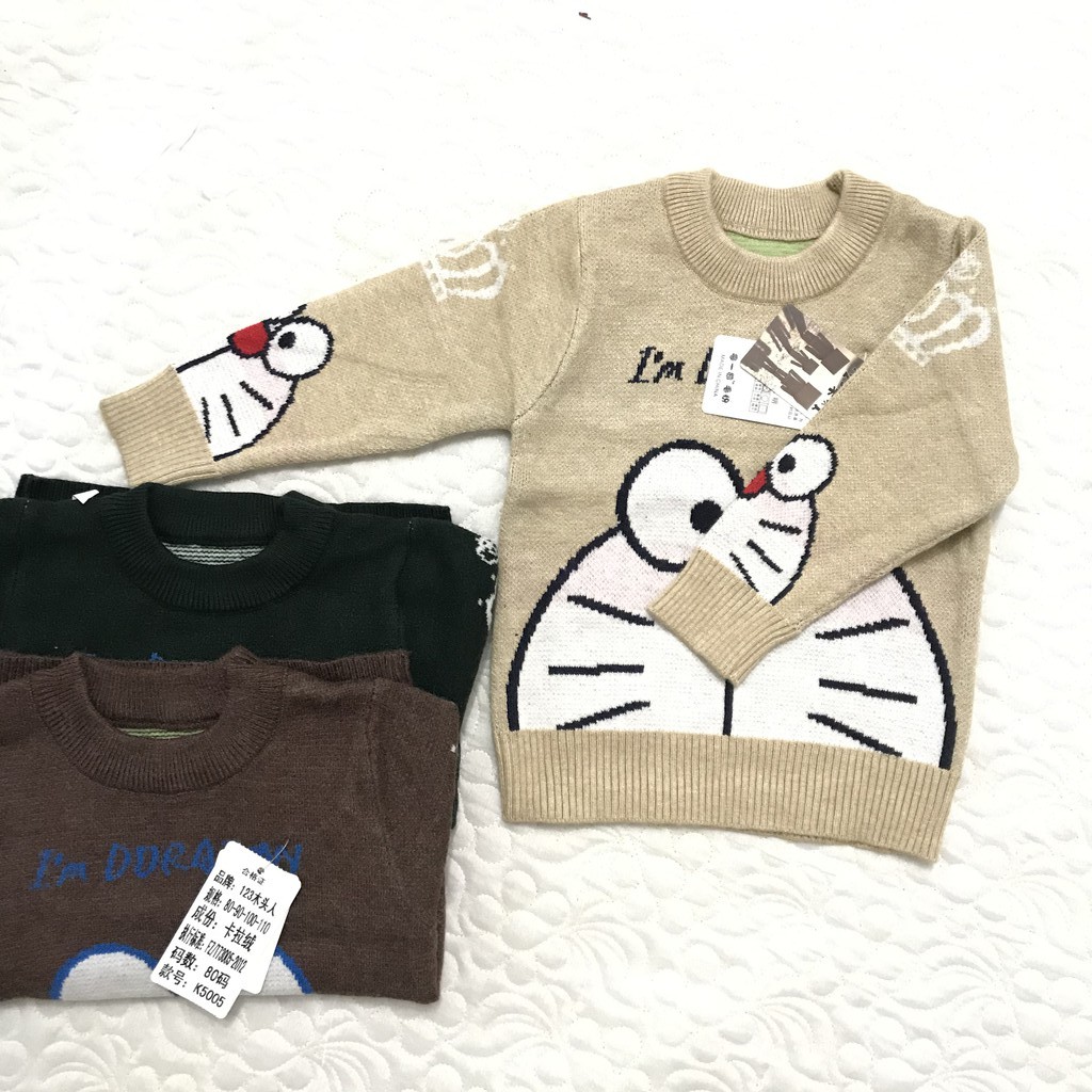 Áo len bé trai, áo len hình doremon hàng Quảng Châu cho bé 8-16kg - Bắp Bơ Kids