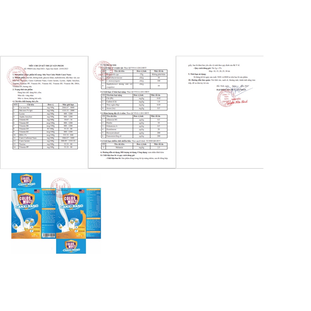 Sữa non Colosmulti Canxi Nano hộp 20 gói x 3g giúp chắc khỏe xương, phát triển chiều cao