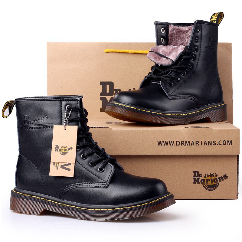 Giày 1460 cao cổ đen trơn DR Boots Dr. Martens màu trắng thời trang phong cách retro dành cho nam và nữ（Size35-45） VFm7