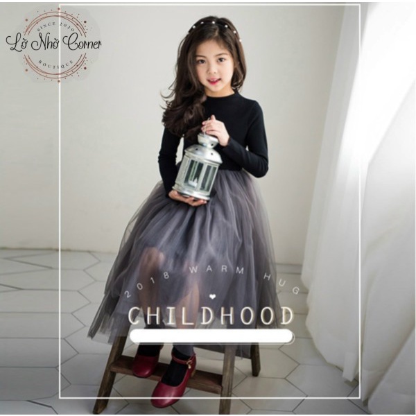 Váy cho bé gái siêu cấp dáng công chúa dễ thương size đại đầm sợi lưới sang trọng 3/4/5/6/7/8/9/10/11-15 tuổi (13-50kg)