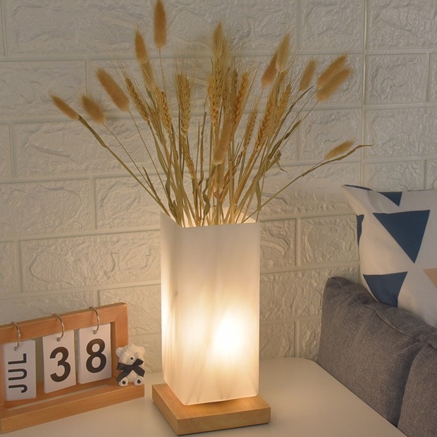 Đèn ngủ kiêm lọ hoa để bàn hình chữ nhật decor phòng phong cách bắc âu