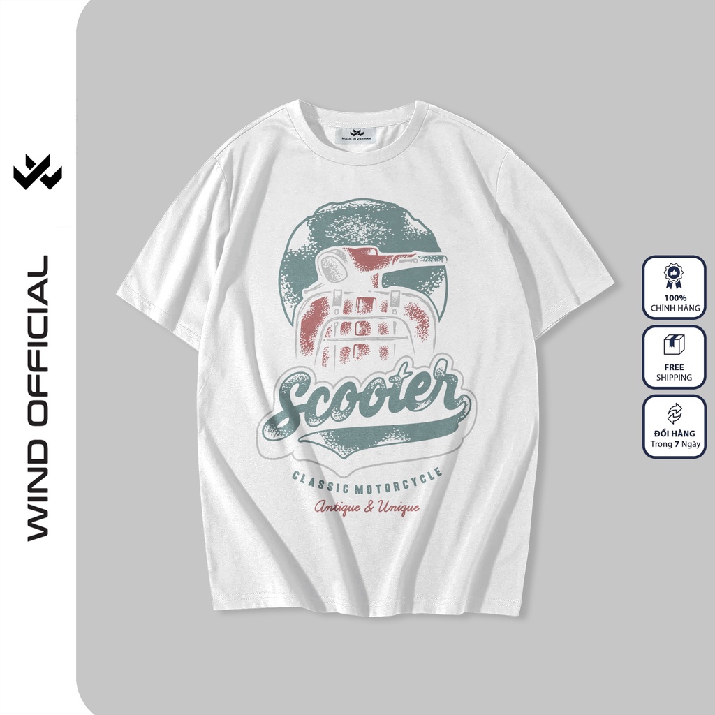 Áo thun tay lỡ unisex WIND phông form rộng SCOOTER thời trang nam nữ oversize ulzzang