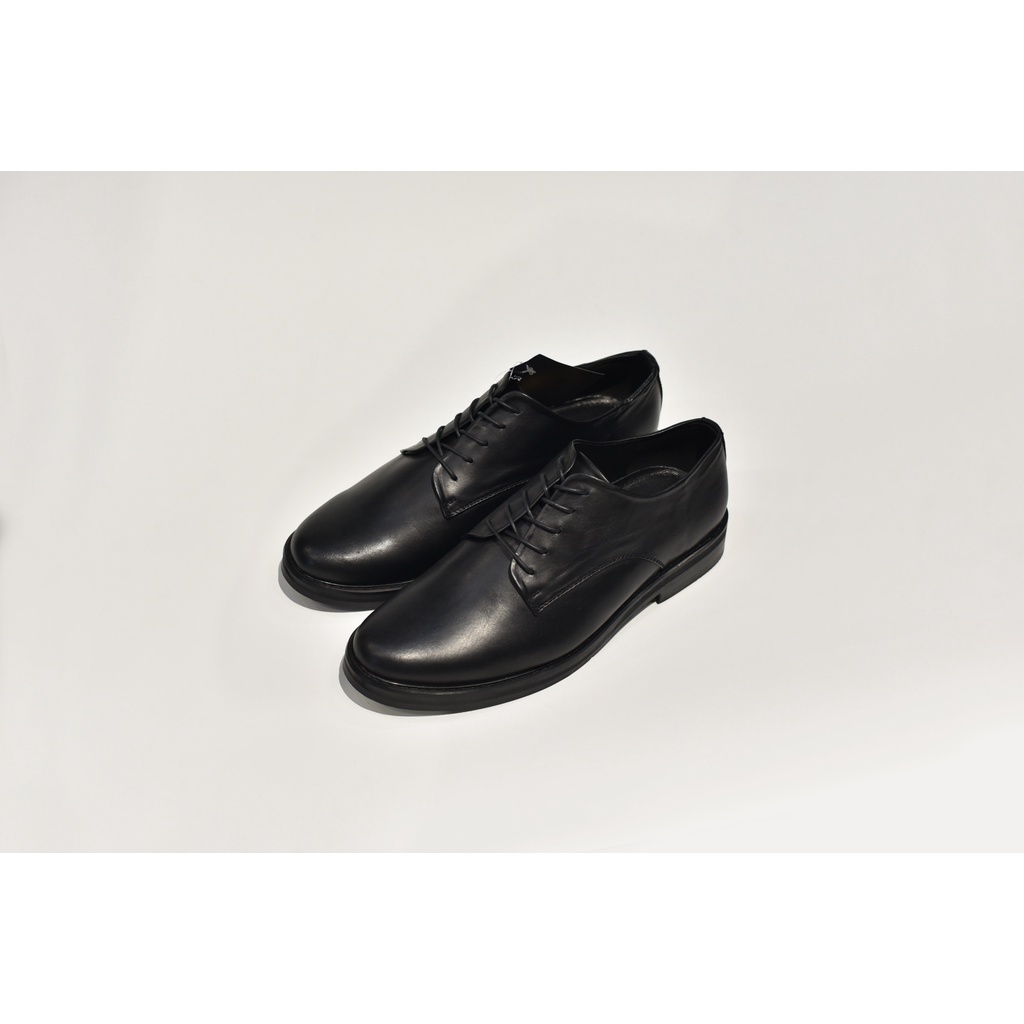 [TATHANIUM Footwear] Giày Derby cột dây màu đen da mộc