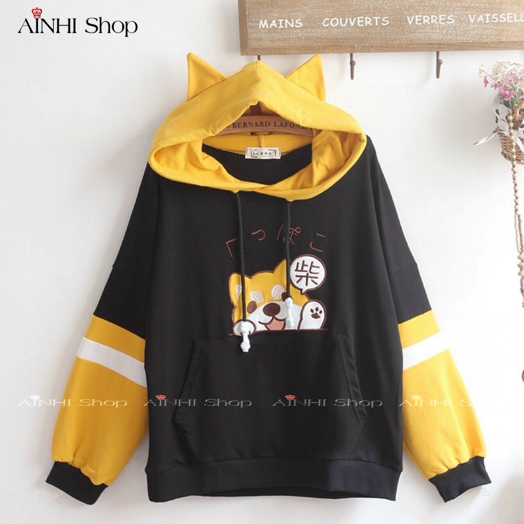 Áo Hoodie ❤️FREESHIP❤️ Áo Khoác Hoodie Nữ (Cún Dễ Thương) Vải Nỉ Nhiều Màu - Áo Hoodie Free Size Dưới 60KG | BigBuy360 - bigbuy360.vn