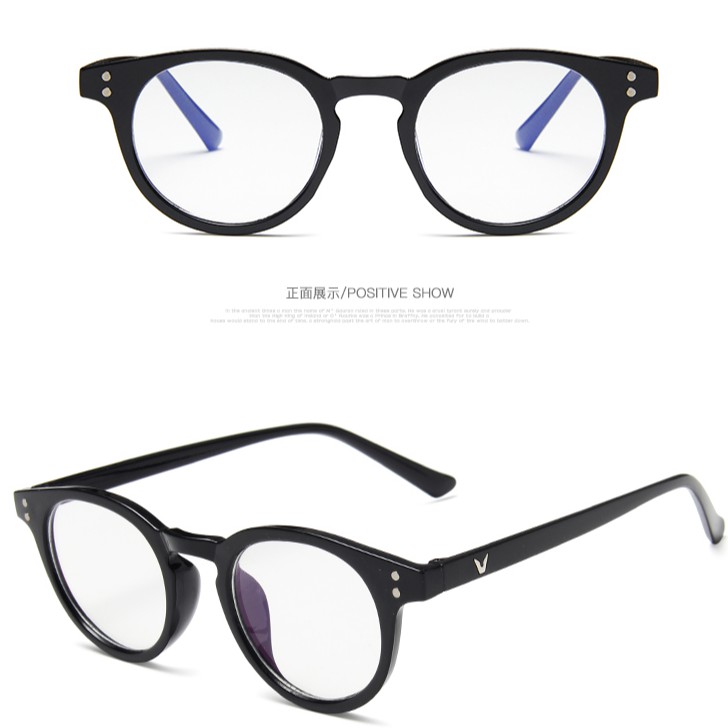 Mắt kính gọng tròn chống ánh sáng xanh thời trang