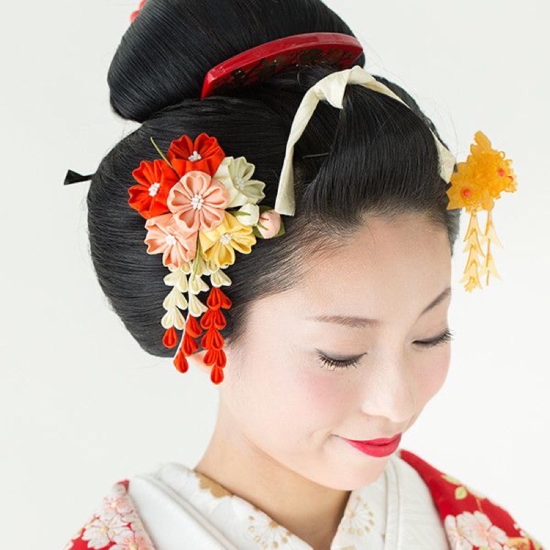 Quà tặng Nhật Bản- Phụ kiện tóc Kanzashi - trâm cài cô  dâu, kẹp tóc chụp kimono yukata