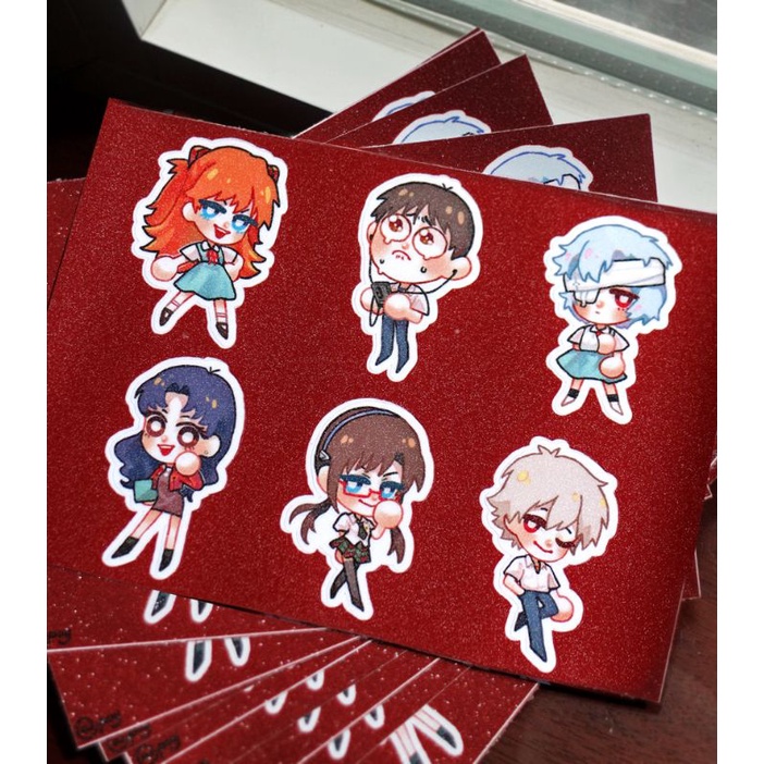 Sticker tấm chibi Evangelion